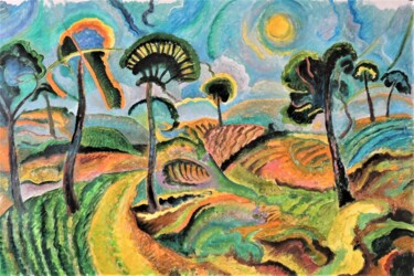Painting titled "2885  Landscape" by Chuzhik, Original Artwork, Oil