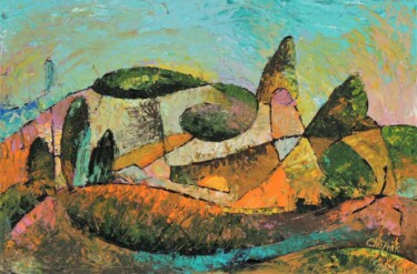 Painting titled "Landscape 13-21" by Chuzhik, Original Artwork, Oil