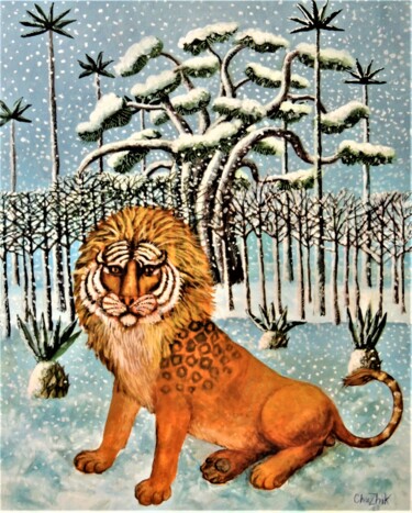 Картина под названием "14-22  Падал снег" - Chuzhik, Подлинное произведение искусства, Масло