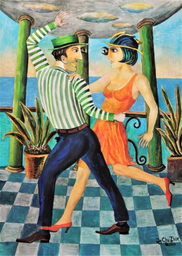 Peinture intitulée "2-04   Dance" par Chuzhik, Œuvre d'art originale, Gouache