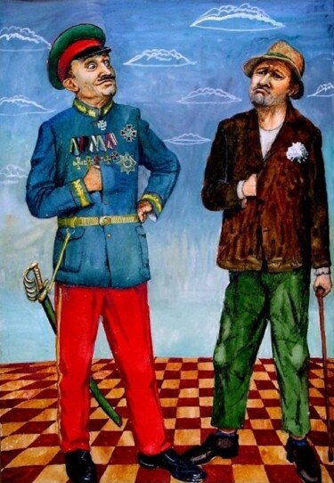 Pittura intitolato "17-04 Диктатор и ни…" da Chuzhik, Opera d'arte originale, Gouache