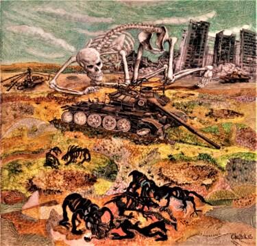 Schilderij getiteld "War" door Chuzhik, Origineel Kunstwerk, Olie