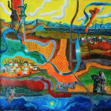 Картина под названием "Пейзаж 4.10 день" - Chuzhik, Подлинное произведение искусства, Масло