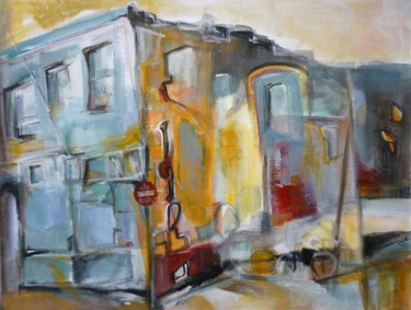 Mur aux graffitis 30x40 cm ©2018 par Christelle Veron Cherbonnier