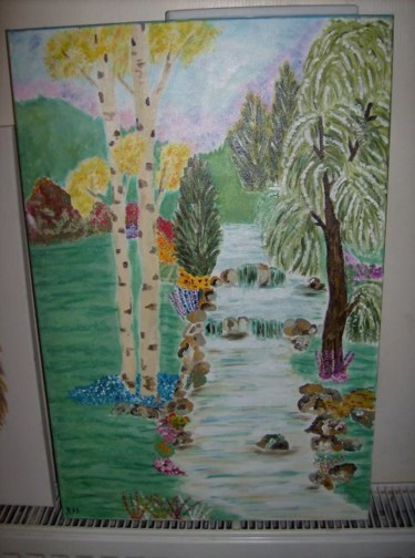 Peinture intitulée "NATURE DE CHER MOI" par Loulou, Œuvre d'art originale, Huile
