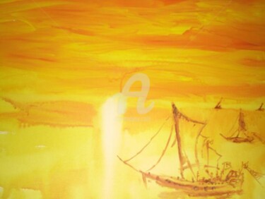 Painting titled "Ships" by Macthreinir, Original Artwork