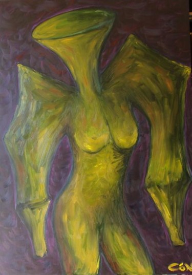 Painting titled "The Muse/De Muse" by Ciarán Ó Néill, Original Artwork, Oil Mounted on Wood Stretcher frame