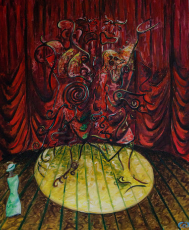 Malerei mit dem Titel "The Actor" von Ciarán Ó Néill, Original-Kunstwerk, Öl Auf Keilrahmen aus Holz montiert