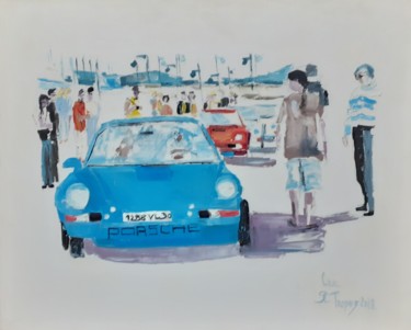 Painting titled "Porsche" by Cica, Original Artwork, Oil