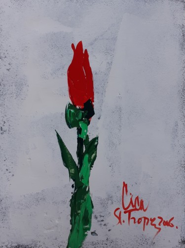 Peinture intitulée "Tulipe" par Cica, Œuvre d'art originale, Acrylique