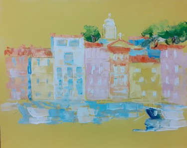 Peinture intitulée "Centre port de sain…" par Cica, Œuvre d'art originale, Acrylique
