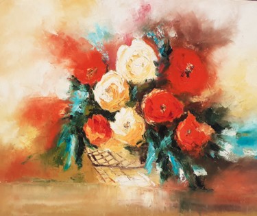Painting titled "Bouquet" by Cica, Original Artwork, Oil