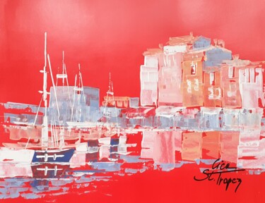 Peinture intitulée "Vieux port de St Tr…" par Cica, Œuvre d'art originale, Acrylique
