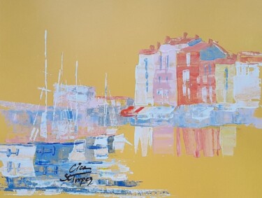 Peinture intitulée "Vieux port de Saint…" par Cica, Œuvre d'art originale, Acrylique