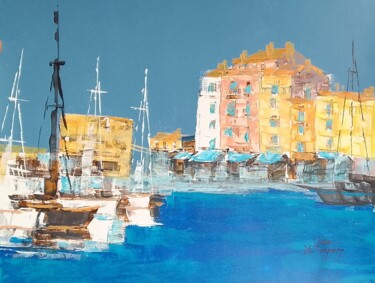 Schilderij getiteld "Vieux port" door Cica, Origineel Kunstwerk, Acryl