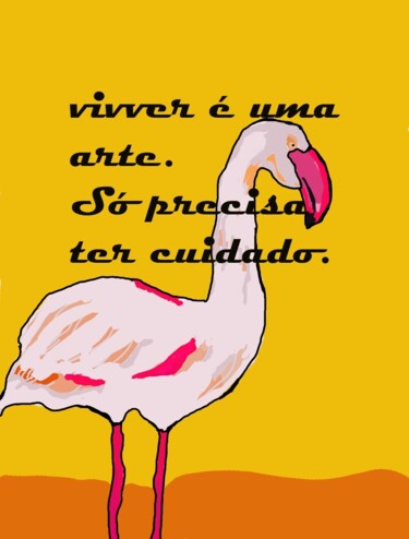 Digital Arts με τίτλο "Flamingo" από Cícera Karina Mota, Αυθεντικά έργα τέχνης, Ψηφιακή ζωγραφική