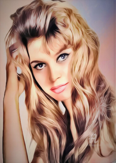 Digital Arts titled "Brigitte Bardot" by Ciezar, Original Artwork, Digital Painting