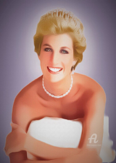 Digital Arts titled "Lady Diana" by Ciezar, Original Artwork, Digital Painting