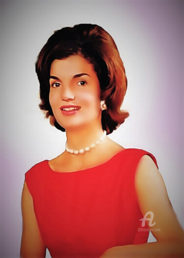 Digital Arts titled "Jackeline Kennedy" by Ciezar, Original Artwork, Digital Painting