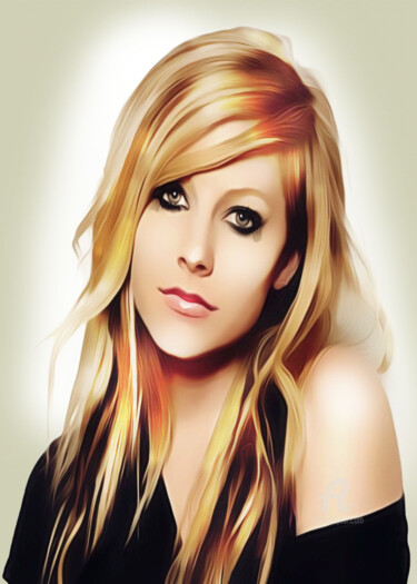 Digital Arts titled "Avril Lavigne" by Ciezar, Original Artwork, Digital Painting