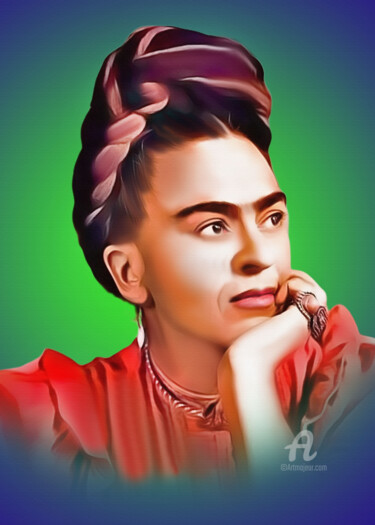 Digitale Kunst mit dem Titel "Frida Kahlo" von Ciezar, Original-Kunstwerk, Digitale Malerei