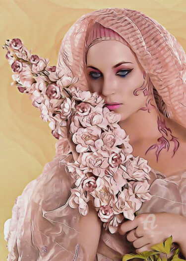 Arte digitale intitolato "La vie en rose" da Ciezar, Opera d'arte originale, Fotomontaggio