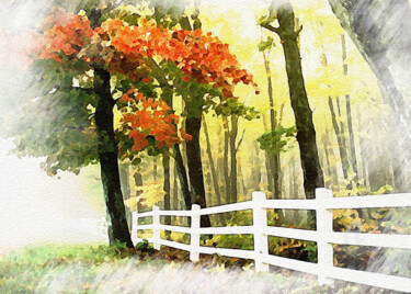 Arte digital titulada "Manhã de Outono" por Ciezar, Obra de arte original, Pintura Digital