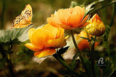 Artes digitais intitulada "Recanto da borboleta" por Ciezar, Obras de arte originais, Pintura digital