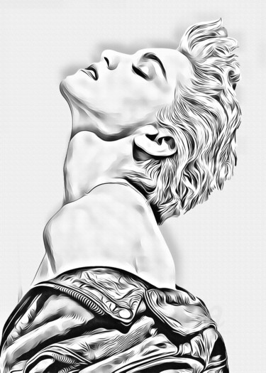 Arts numériques intitulée "Retrato de Madonna" par Ciezar, Œuvre d'art originale, Peinture numérique