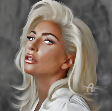Digital Arts titled "Lady Gaga" by Ciezar, Original Artwork, Digital Painting