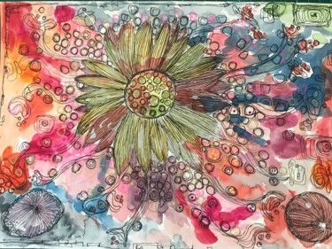 图画 标题为“Floral” 由Çiğdem Durukan, 原创艺术品, 水彩