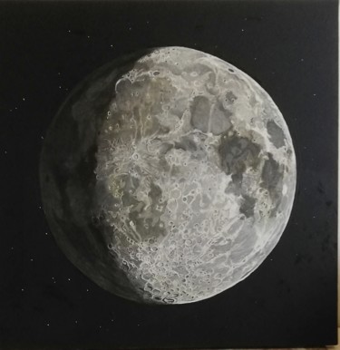 Pittura intitolato "Luna" da Cigno, Opera d'arte originale, Olio