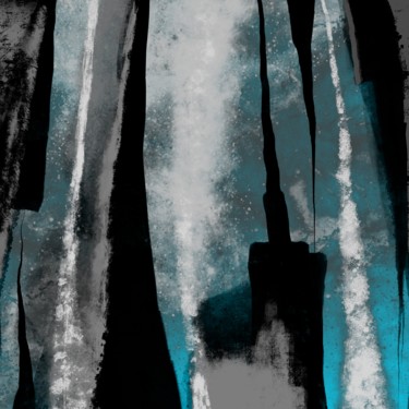 Arte digitale intitolato "Forest at Night - 1" da Cila, Opera d'arte originale, Pittura digitale