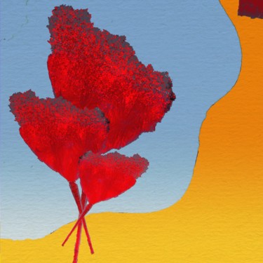 Arts numériques intitulée "Poppy at Sunset" par Cila, Œuvre d'art originale, Peinture numérique