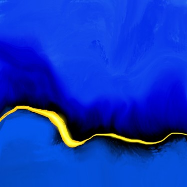 Arts numériques intitulée "Yellow Line - 1" par Cila, Œuvre d'art originale, Peinture numérique
