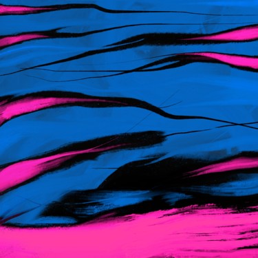 Digital Arts titled "Caress of Pink Waves" by Cila, Original Artwork, Digital Painting