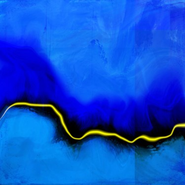 Arts numériques intitulée "Yellow Line - 2" par Cila, Œuvre d'art originale, Peinture numérique