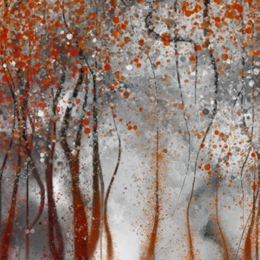 Arts numériques intitulée "Walking in a Autumn…" par Cila, Œuvre d'art originale, Peinture numérique