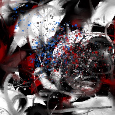 Digitale Kunst mit dem Titel "Pain - Red 1" von Cila, Original-Kunstwerk, Digitale Malerei
