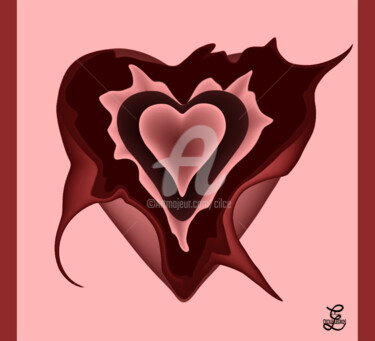 Digitale Kunst mit dem Titel "coeur chocolat" von Cilce, Original-Kunstwerk