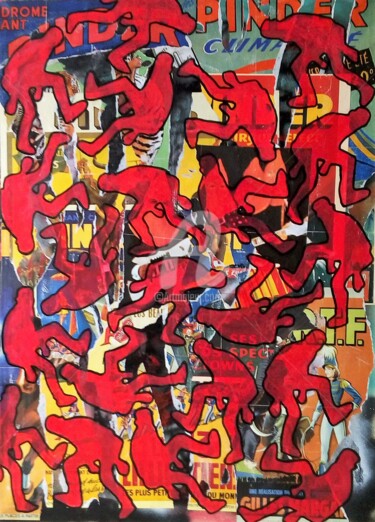Peinture intitulée ""L'homme qui marche…" par Phil Cincinati, Œuvre d'art originale