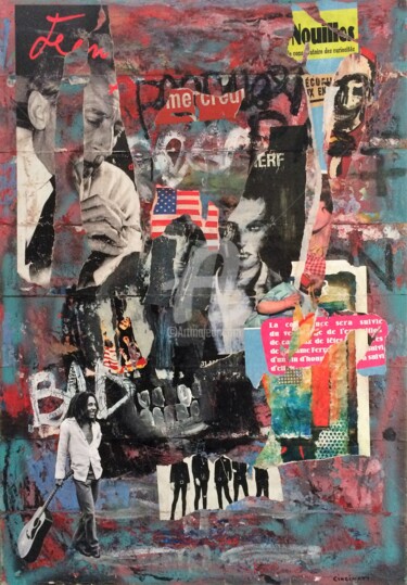 Collages intitulée "Bad, Nouilles etc..." par Phil Cincinati, Œuvre d'art originale, Autre