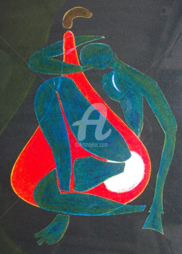 「Le vert est dans le…」というタイトルの絵画 Phil Cincinatiによって, オリジナルのアートワーク, アクリル