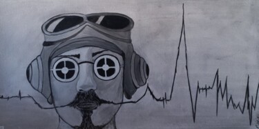 Malerei mit dem Titel "Aviator" von Cindy Airiau, Original-Kunstwerk, Acryl