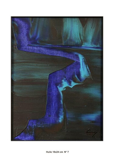 Peinture intitulée "Petit bleu" par Cindy De Coulon, Œuvre d'art originale