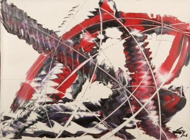 Peinture intitulée "Arc-en-ciel rouge e…" par Cindy De Coulon, Œuvre d'art originale, Huile