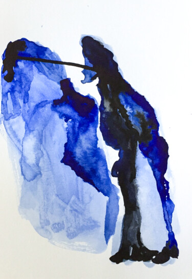 Schilderij getiteld "Tango" door Cindy Haustant, Origineel Kunstwerk, Inkt