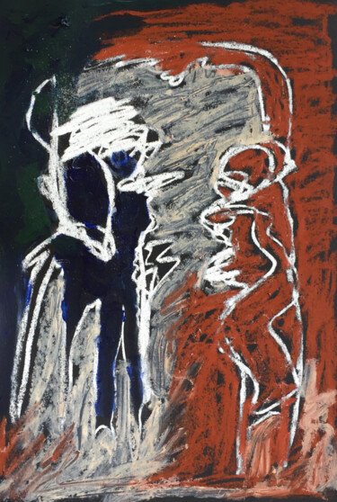 Картина под названием "Confrontation highw…" - Cindy Haustant, Подлинное произведение искусства, Пастель