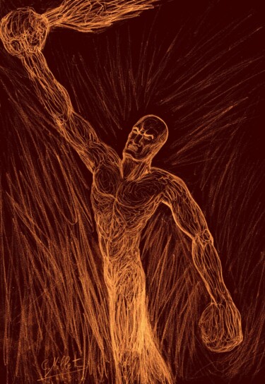 Drawing titled "Le Porte-flambeau" by Cindy Millet, Original Artwork, Digital Photography