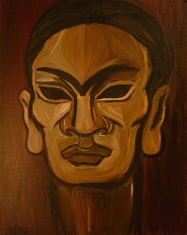 Peinture intitulée "Le Masque de Frida 2" par Cindy Millet, Œuvre d'art originale, Huile